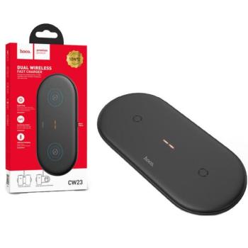 2in1 wireless töltő pad, 10W / 3A, fekete, Hoco CW23 kép