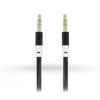 3,5 - 3,5 mm jack audio kábel 1 m-es lapos vezetékkel - fekete kép