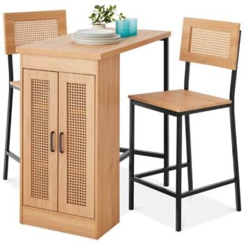 3 részes magasított étkezőgarnitúra tárolóval kép