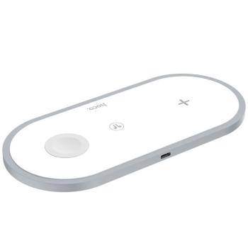  3in1 wireless töltő pad, 10W / 2A, fehér, Hoco CW24 kép