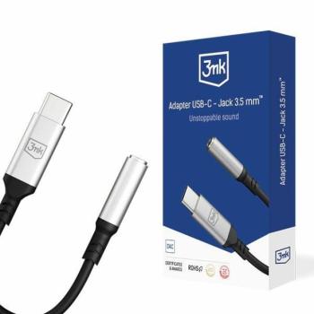 3MK Adapter USB-C - 3,5 mm-es jack csatlakozó fekete kép