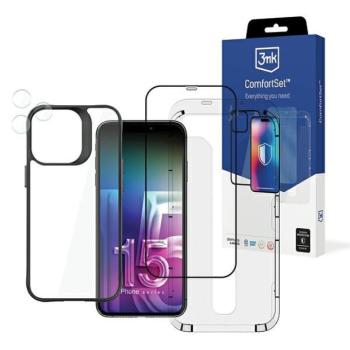 3MK Comfort Set 4 az 1-ben iPhone 15 Pro Max 6.7&quot; védő tartozékkészlet 4 az 1-ben fólia kép