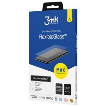 3MK FLEXIBLE GLASS MAX képernyővédő üveg (2.5D, flexibilis, lekerekített szél, ultravékony, 0.2mm, 7H) FEKETE Apple iPhone 14 Pro Max kép