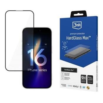 3mk HardGlass Max edzett üveg kijelzővédő fekete szegéllyel iPhone 16 Pro kép