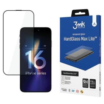3mk HardGlass Max Lite edzett üveg kijelzővédő fekete szegéllyel iPhone 16 Pro Max kép