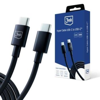 3mk Hyper Cable Type-C - Type-C kábel 100W 1.2m fehér kép