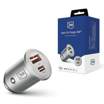 3MK HyperCar töltő 45W Ładowarka samochodowa 1xUSB-A + 1xUSB-C kép