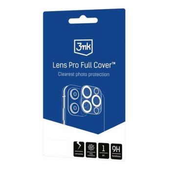 3MK LENS PRO FULL COVER kameravédő üveg (2.5D lekerekített szél, karcálló, 9H, felhelyezést segítő keret) ÁTLÁTSZÓ kép