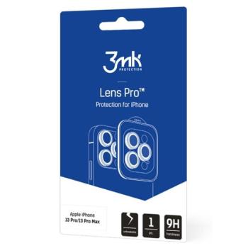 3MK LENS PRO kameravédő üveg (2.5D lekerekített szél, karcálló, 9H, felhelyezést segítő keret) FEKETE Samsung Galaxy A25 5G (SM-A256) kép