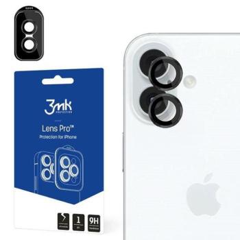 3mk Lens Protection Pro kamera lencse védő edzett üveg fekete szegéllyel iPhone 16/ 16 Plus kép