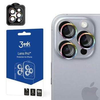 3mk Lens Protection Pro kamera lencse védő edzett üveg szivárvány színű szegéllyel iPhone 16 Pro/ 16 Pro Max kép