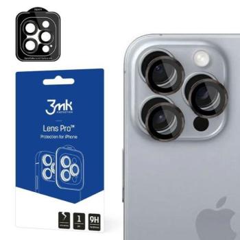 3mk Lens Protection Pro kamera lencse védő edzett üveg titánszürke szegéllyel iPhone 16 Pro/ 16 Pro Max kép