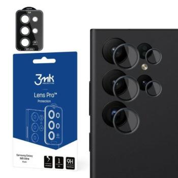 3MK Lens Protection Pro Samsung Samsung Galaxy S23 UltraS918 fekete kameralencse-védő rögzítőkerettel 1db. fólia kép