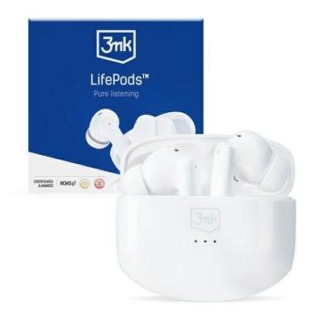 3MK LifePods bluetooth vezeték nélküli fejhallgató aktív ANC fehér kép