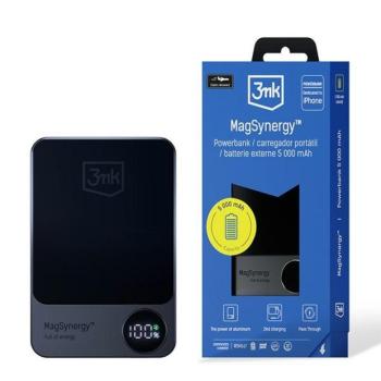 3mk MagSynergy Powerbank 5000mAh MagSafe vezeték nélküli töltési funkcióval - fekete kép