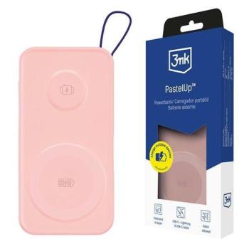 3mk PastelUp MagSafe powerbank telefonhoz és Apple Watch-hoz 10,000mAh 22.5W - rózsaszín kép