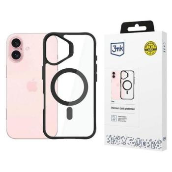 3mk Satin Armor MagCase MagSafe-kompatibilis tok iPhone 16 Plus - átlátszó fekete szegéllyel kép