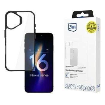 3mk SatinArmor+ tok iPhone 16 Plus - átlátszó fekete szegéllyel kép