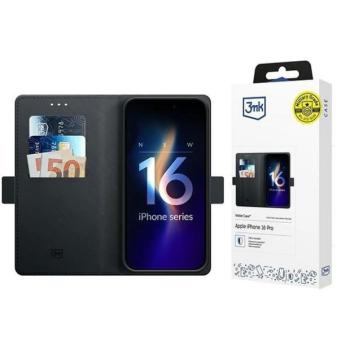 3mk Wallet könyvtok kártyatartóval iPhone 16 Pro Max - fekete kép