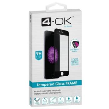 4-OK képernyővédő üveg (3D full glue, íves, teljes felületén tapad, tok barát, karcálló, 9H) FEKETE Huawei Y6p kép