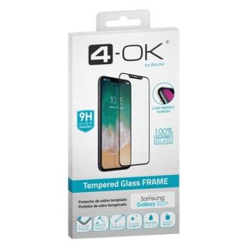4-OK képernyővédő üveg (3D, íves, karcálló, tokbarát, ujjlenyomat olvasó, 9H) FEKETE Samsung Galaxy S22 Plus 5G (SM-S906) kép
