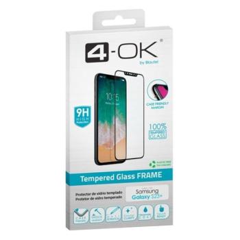 4-OK képernyővédő üveg (3D, íves, karcálló, tokbarát, ujjlenyomat olvasó, 9H) FEKETE Samsung Galaxy S23 Plus (SM-S916) kép