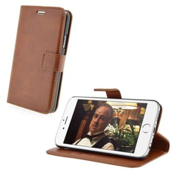 4-OK tok álló, bőr hatású (FLIP, oldalra nyíló, bankkártya tartó, asztali tartó funkció) BARNA Apple iPhone 6S Plus 5.5, Apple iPhone 6 Plus 5.5 kép