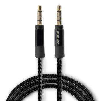 4smarts 3.5mm, Stereo Audio kábel, SoundCord 1m szövet , fekete kép