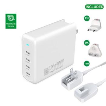 4smarts GaN Flex Pro töltő adapter 4xUSB-C, 200W, fehér kép