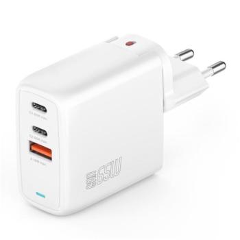 4smarts GaN Flex töltő adapter 2xUSB-C + 1 USB-A, 65W, fehér kép