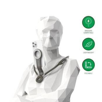 4smarts mágneses nyakba akasztható telefon tartó, MagSafe kompatibilis, szürke kép