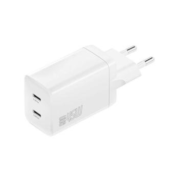 4smarts PDplug Dual töltő adapter 2xUSB-C, 45W, fehér kép