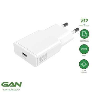 4smarts PDPlug Slim USB-C hálózati adapter, 25W GaN, fehér kép