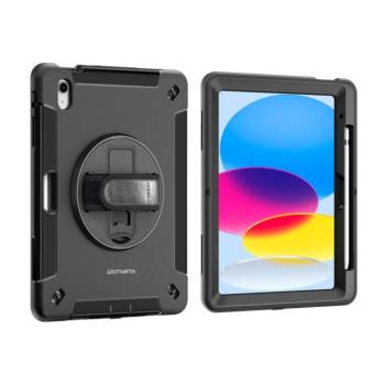 4smarts Rugged Apple iPad 10.9 2022 / iPad 11 2025 közepesen ütésálló tok kitámasztóval, fekete kép