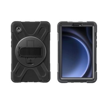 4smarts Rugged Samsung Galaxy Tab A9 közepesen ütésálló tok kitámasztóval, fekete kép