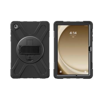 4smarts Rugged Samsung Galaxy Tab S9 FE / S9 / S8 / S7 közepesen ütésálló tok kitámasztóval, fekete kép