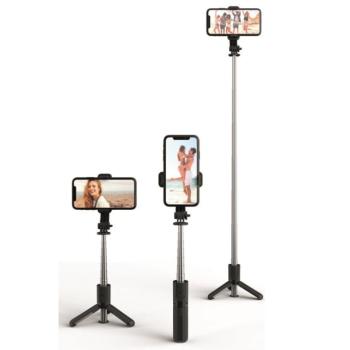 4smarts Selfie bot / Tripod állvány wireless / vezeték nélküli távirányítóval, fekete kép