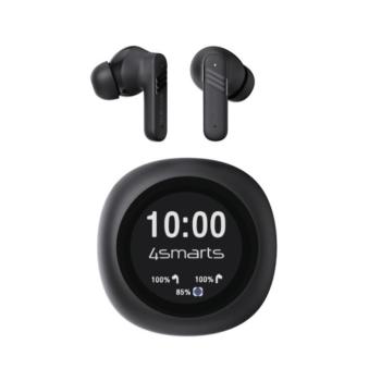 4smarts SkyBuds Screen Pro ANC vezeték nélküli fülhallgató aktív zajszűréssel, digitális kijelzővel, fekete kép