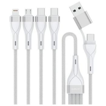 4smarts USB-A/Type-C - Type-C/Lightning/micro USB kábel 1.2m - fehér kép