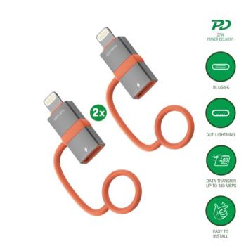 4smarts USB-C-Lightning adapter, 27W, PD, szürke (2db) kép