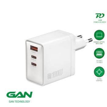 4smarts USB-C-USB-A hálózati töltő adapter, 100W, 2C+1A, fehér kép
