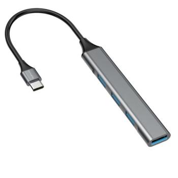 4smarts USB-C USB-A Hub,1x USB-A 3.0 + 3x USB-A 2.0, asztroszürke kép