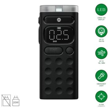 4smarts Voltpump X kompakt elektromos pumpa utazáshoz, USB-C, LED kijelző, LED lámpa, 2000mAh, fekete kép