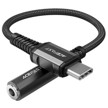 ACEFAST audio kábel USB type-c - 3,5 mm Mini Jack (anya) 18 cm, DAC, Aux fekete (C1-07 fekete) kép