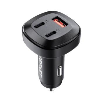AceFast autós töltő 66W 2x USB type-c / USB, PPS, Power Delivery, Gyors töltés 4.0, AFC, FCP, SCP fekete (B3 fekete) kép