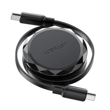 Acefast C13-03 Type-C - Type-C visszahúzható kábel 60W 80cm - fekete kép