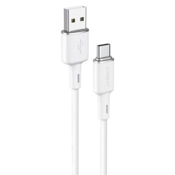 AceFast USB kábel - USB type-c 1,2 m, 3A fehér (C2-04 fehér) kép