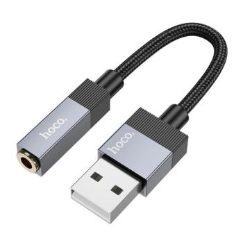 Adapter AUX USB-A (férfi) 3,5 mm-es (női) jack csatlakozóra Hoco UPA32D fekete kép