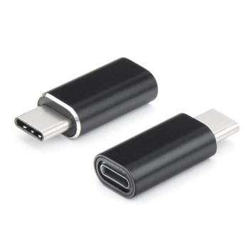 Adapter (lightning 8 pin aljzat - Type-C) FEKETE Asus Zenfone 3 5.5 (ZE552KL), Honor 8, Sony Xperia X Compact (F5321), Sony Xperia XZ (F8331), LG V20 (H990), Huawei Nova, Blackberry DTEK60, Google Pix kép
