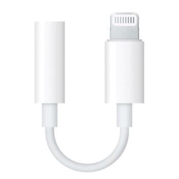 Adapter, Lightning 8pin - 3.5 mm jack átalakító, Apple, fehér, gyári kép